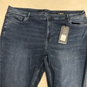 The Perfect Jean NYC Straight Blue Jeans with Stretch and Lived-In Look